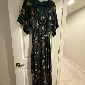Baltic Born Black and Gold Floral Maxi Dress
